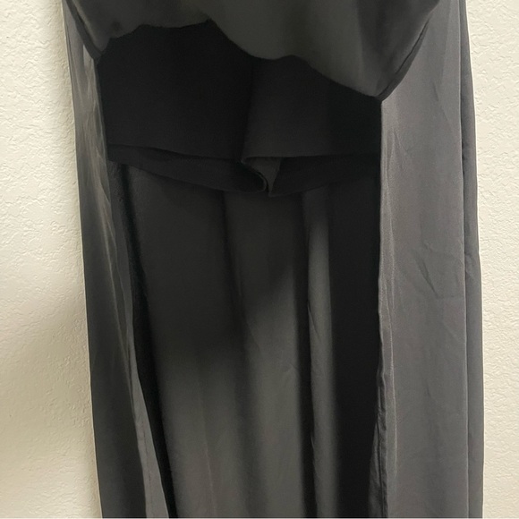 VTG Y2K 90s Bebe Black Sheer Panel Maxi Skirt With Shorts Size Medium - Picture 2 of 7